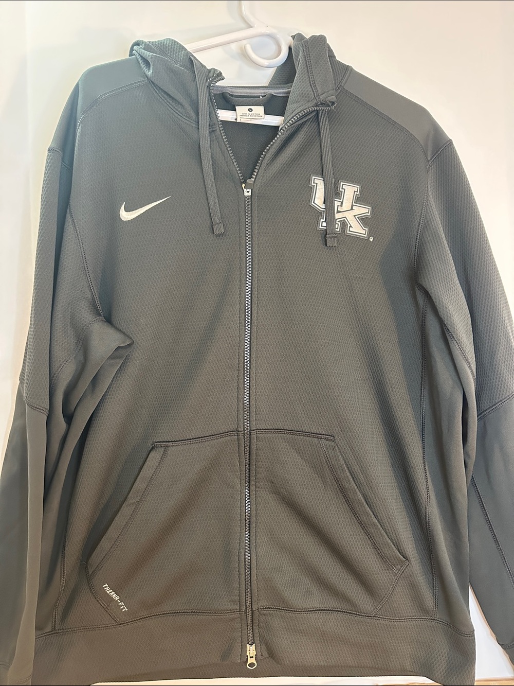 Nike Dark Gray Full-Zip Hooded Jacket with UK Logo